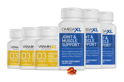 OmegaXL 120ct 3x Supply & 3 Free VD3 1000IU Single Order
